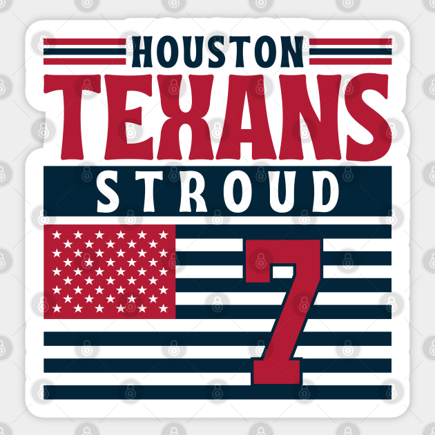 Houston Texans Stroud 7 American Flag Football Sticker by Astronaut.co